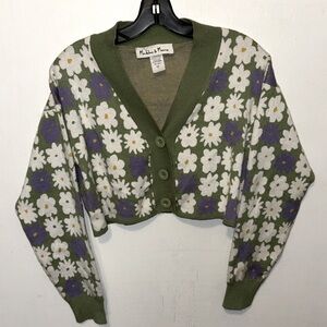 Madeleine & Monroe Floral Cropped Cardigan
